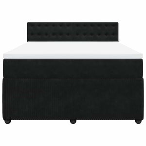Κρεβάτι Boxspring με Στρώμα Μαύρο 140x200 εκ. Βελούδινο - Pakobazaar
