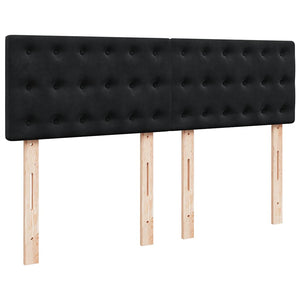 Κρεβάτι Boxspring με Στρώμα Μαύρο 140x200 εκ. Βελούδινο - Pakobazaar
