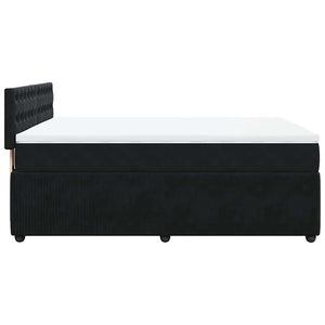 Κρεβάτι Boxspring με Στρώμα Μαύρο 140x200 εκ. Βελούδινο - Pakobazaar
