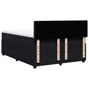 Κρεβάτι Boxspring με Στρώμα Μαύρο 140x200 εκ. Βελούδινο - Pakobazaar