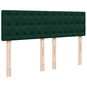 Κρεβάτι Boxspring με Στρώμα Σκούρο Πράσινο 140x200εκ. Βελούδινο - Pakobazaar