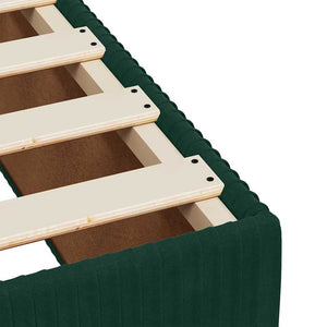 Κρεβάτι Boxspring με Στρώμα Σκούρο Πράσινο 140x200εκ. Βελούδινο - Pakobazaar