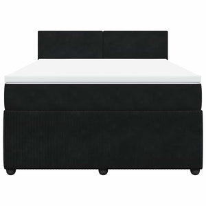 Κρεβάτι Boxspring με Στρώμα Μαύρο 160x200 εκ. Βελούδινο - Pakobazaar