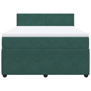 Κρεβάτι Boxspring με Στρώμα Σκούρο Πράσινο 160x200εκ. Βελούδινο - Pakobazaar