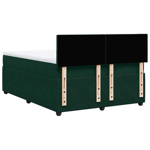 Κρεβάτι Boxspring με Στρώμα Σκούρο Πράσινο 160x200εκ. Βελούδινο - Pakobazaar
