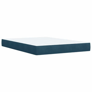 Κρεβάτι Boxspring με Στρώμα Μπλε 160x200 εκ. Βελούδινο - Pakobazaar