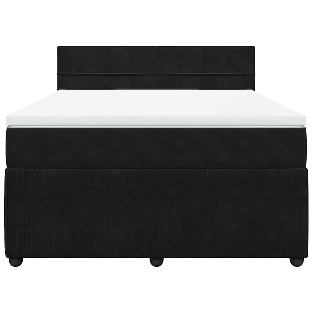 Κρεβάτι Boxspring με Στρώμα Μαύρο 160x200 εκ. Βελούδινο - Pakobazaar