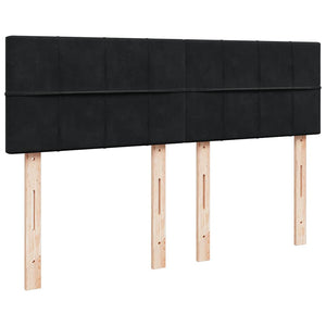 Κρεβάτι Boxspring με Στρώμα Μαύρο 160x200 εκ. Βελούδινο - Pakobazaar