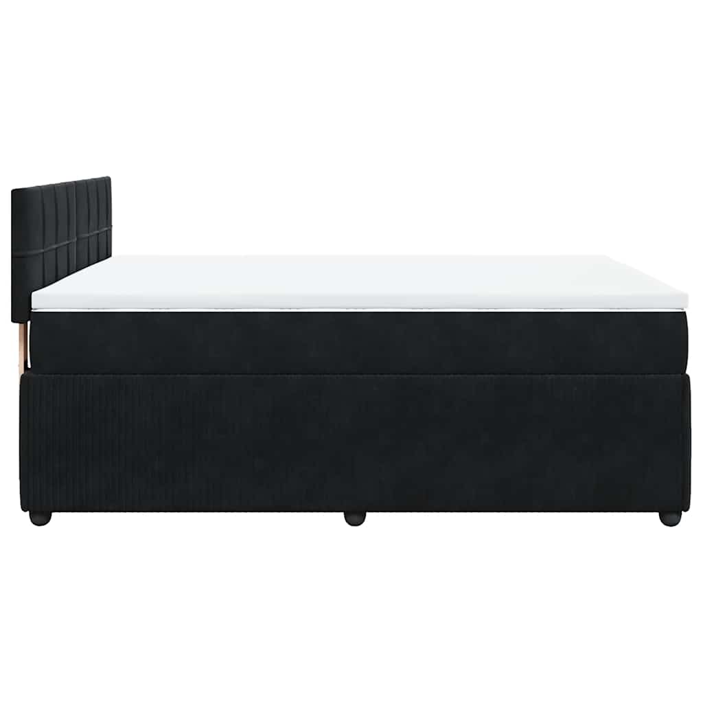 Κρεβάτι Boxspring με Στρώμα Μαύρο 160x200 εκ. Βελούδινο - Pakobazaar