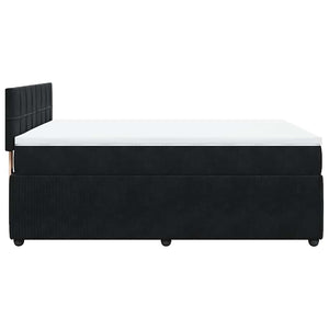 Κρεβάτι Boxspring με Στρώμα Μαύρο 160x200 εκ. Βελούδινο - Pakobazaar