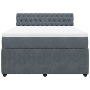 Κρεβάτι Boxspring με Στρώμα Σκούρο Γκρι 160x200 εκ. Βελούδινο - Pakobazaar