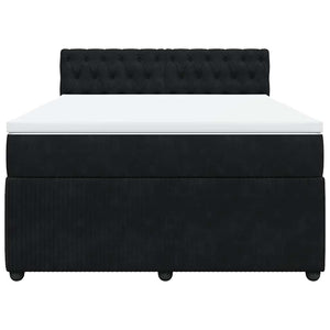 Κρεβάτι Boxspring με Στρώμα Μαύρο 160x200 εκ. Βελούδινο - Pakobazaar