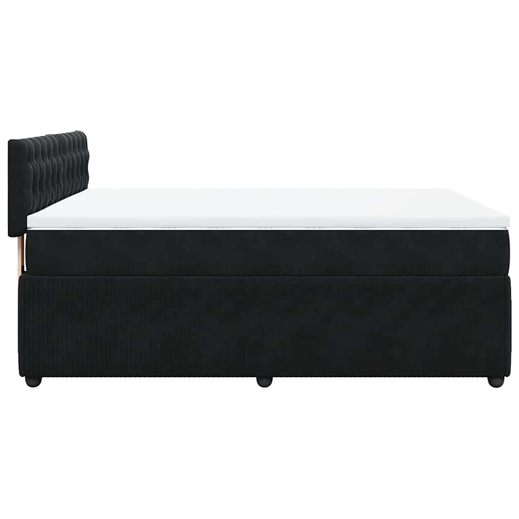 Κρεβάτι Boxspring με Στρώμα Μαύρο 160x200 εκ. Βελούδινο - Pakobazaar