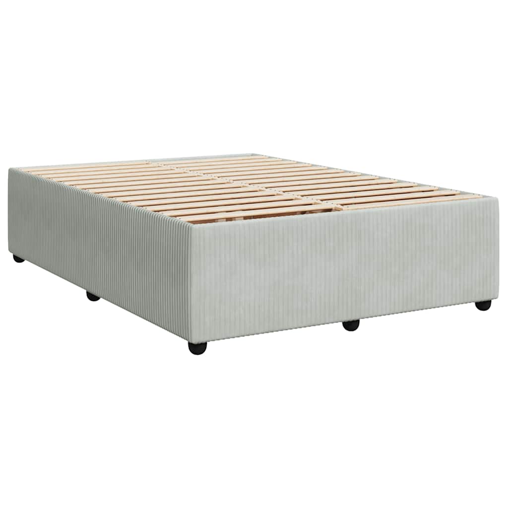 Κρεβάτι Boxspring με Στρώμα Ανοιχτό Γκρι 160x200 εκ. Βελούδινο - Pakobazaar
