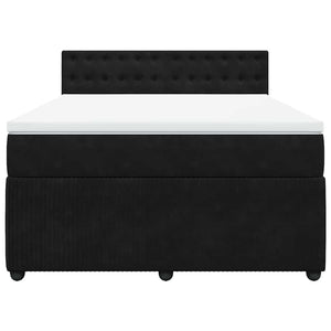 Κρεβάτι Boxspring με Στρώμα Μαύρο 160x200 εκ. Βελούδινο - Pakobazaar