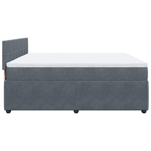 Κρεβάτι Boxspring με Στρώμα Σκούρο Γκρι 180x200 εκ. Βελούδινο