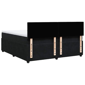 Κρεβάτι Boxspring με Στρώμα Μαύρο 180x200 εκ. Βελούδινο - Pakobazaar