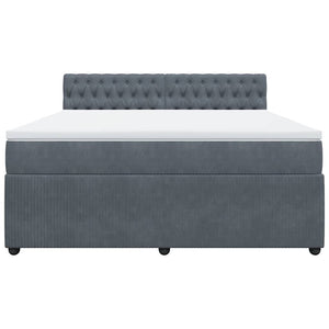 Κρεβάτι Boxspring με Στρώμα Σκούρο Γκρι 180x200 εκ. Βελούδινο