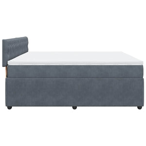 Κρεβάτι Boxspring με Στρώμα Σκούρο Γκρι 180x200 εκ. Βελούδινο