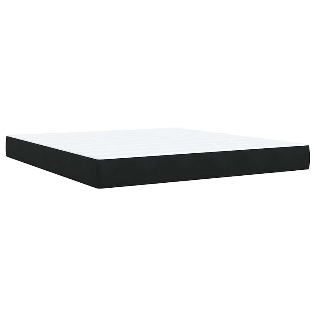 Κρεβάτι Boxspring με Στρώμα Μαύρο 180x200 εκ. Βελούδινο - Pakobazaar