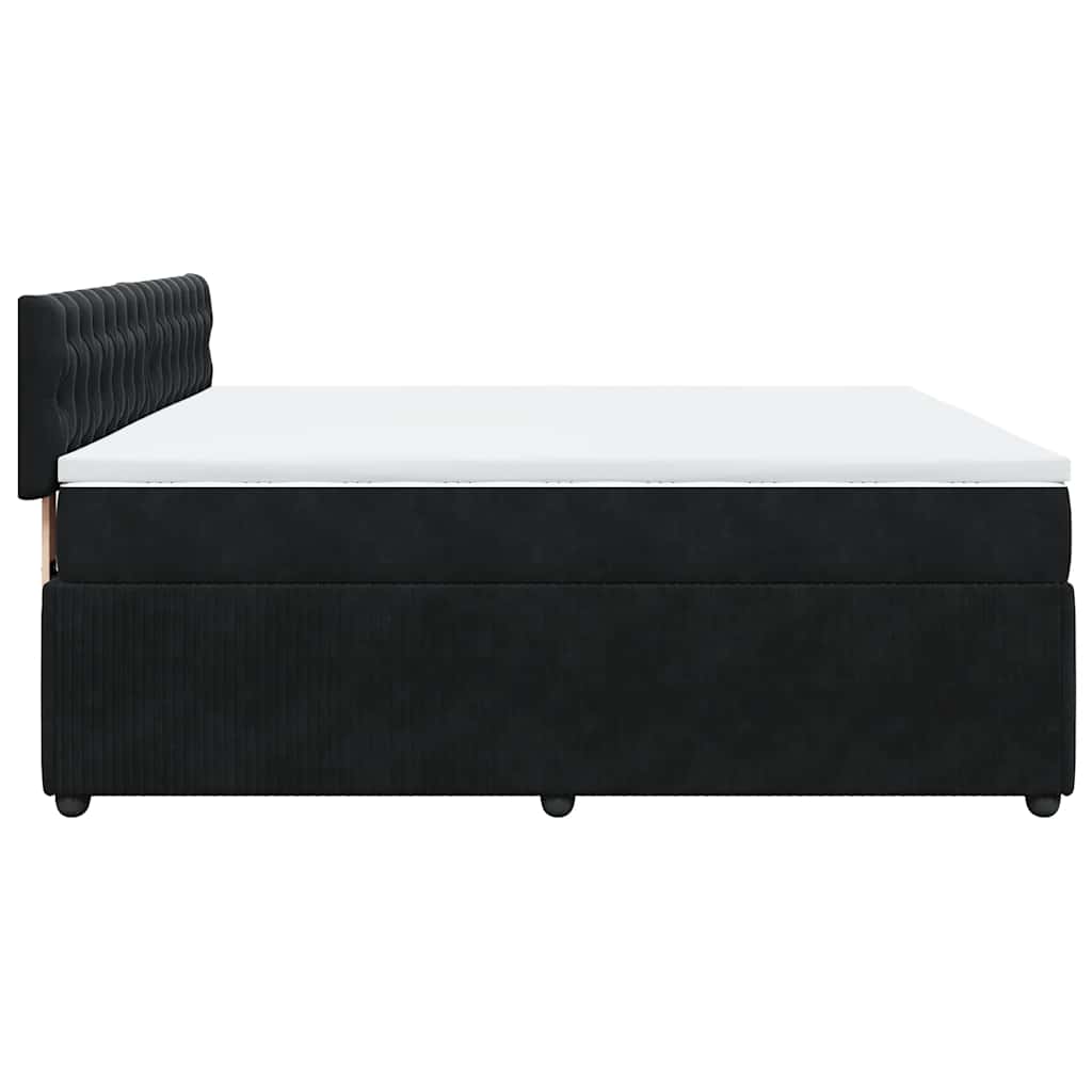 Κρεβάτι Boxspring με Στρώμα Μαύρο 180x200 εκ. Βελούδινο - Pakobazaar