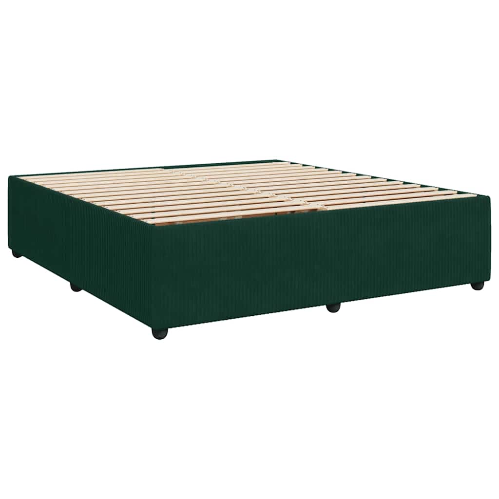 Κρεβάτι Boxspring με Στρώμα Σκούρο Πράσινο 180x200εκ. Βελούδινο