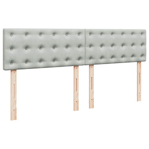 Κρεβάτι Boxspring με Στρώμα Ανοιχτό Γκρι 180x200 εκ. Βελούδινο - Pakobazaar