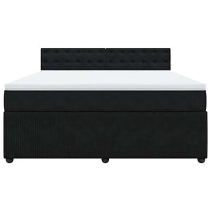 Κρεβάτι Boxspring με Στρώμα Μαύρο 180x200 εκ. Βελούδινο - Pakobazaar