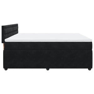 Κρεβάτι Boxspring με Στρώμα Μαύρο 180x200 εκ. Βελούδινο - Pakobazaar
