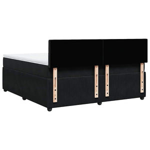 Κρεβάτι Boxspring με Στρώμα Μαύρο 180x200 εκ. Βελούδινο - Pakobazaar