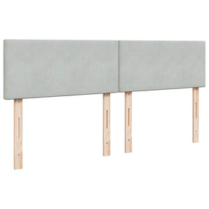 Κρεβάτι Boxspring με Στρώμα Ανοιχτό Γκρι 200x200 εκ. Βελούδινο
