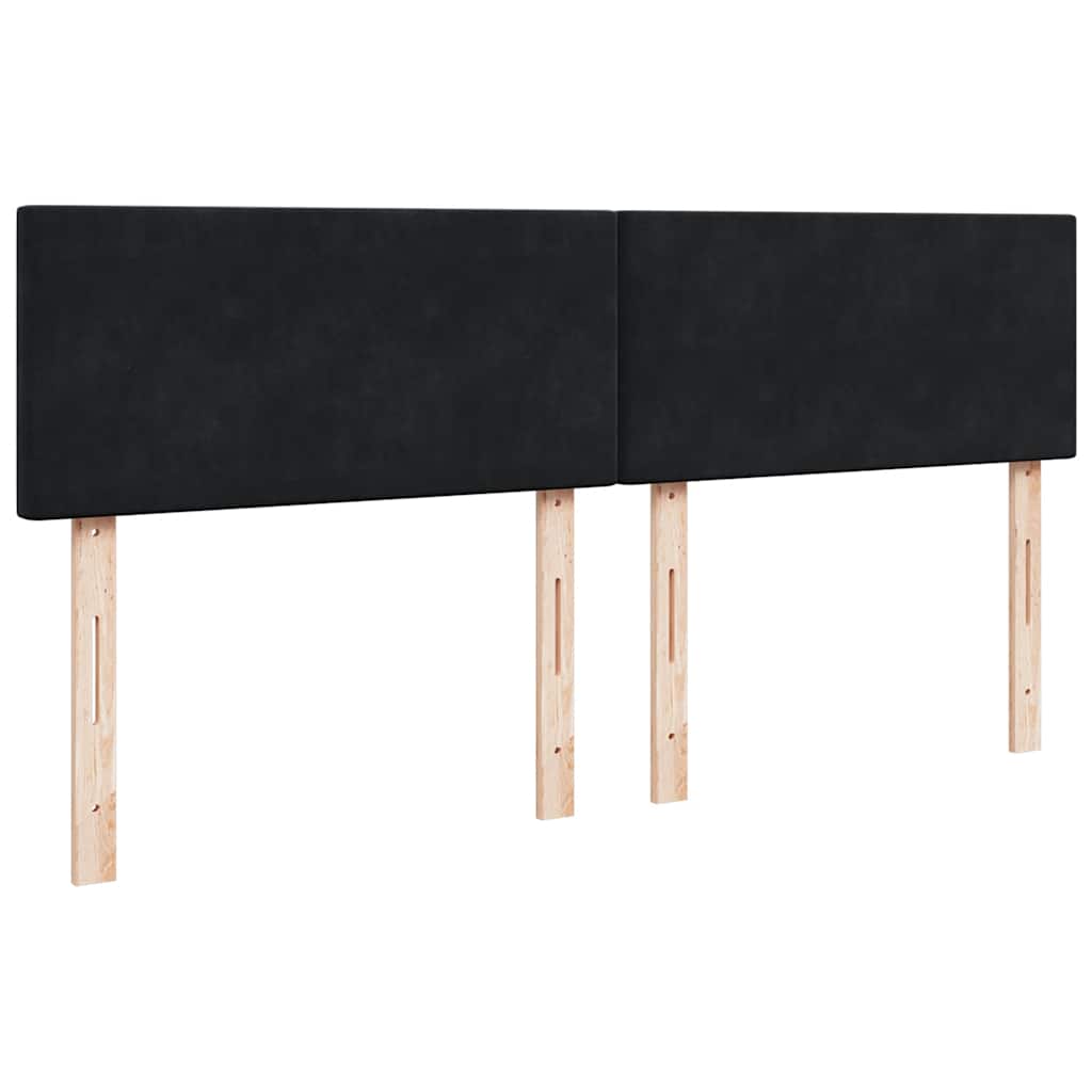 Κρεβάτι Boxspring με Στρώμα Μαύρο 200x200 εκ. Βελούδινο