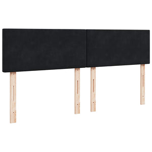 Κρεβάτι Boxspring με Στρώμα Μαύρο 200x200 εκ. Βελούδινο