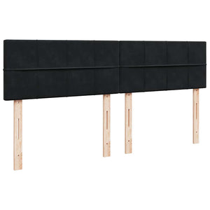 Κρεβάτι Boxspring με Στρώμα Μαύρο 200x200 εκ. Βελούδινο