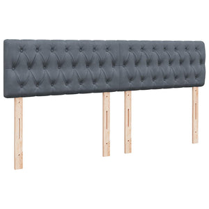 Κρεβάτι Boxspring με Στρώμα Σκούρο Γκρι 200x200 εκ. Βελούδινο - Pakobazaar
