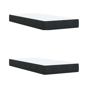 Κρεβάτι Boxspring με Στρώμα Μαύρο 200x200 εκ. Βελούδινο
