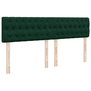 Κρεβάτι Boxspring με Στρώμα Σκούρο Πράσινο 200x200εκ. Βελούδινο - Pakobazaar