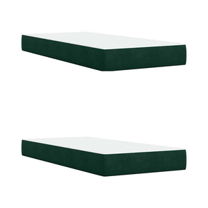Κρεβάτι Boxspring με Στρώμα Σκούρο Πράσινο 200x200εκ. Βελούδινο - Pakobazaar