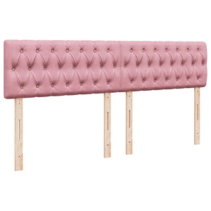 Κρεβάτι Boxspring με Στρώμα Ροζ 200x200 εκ. Βελούδινο - Pakobazaar