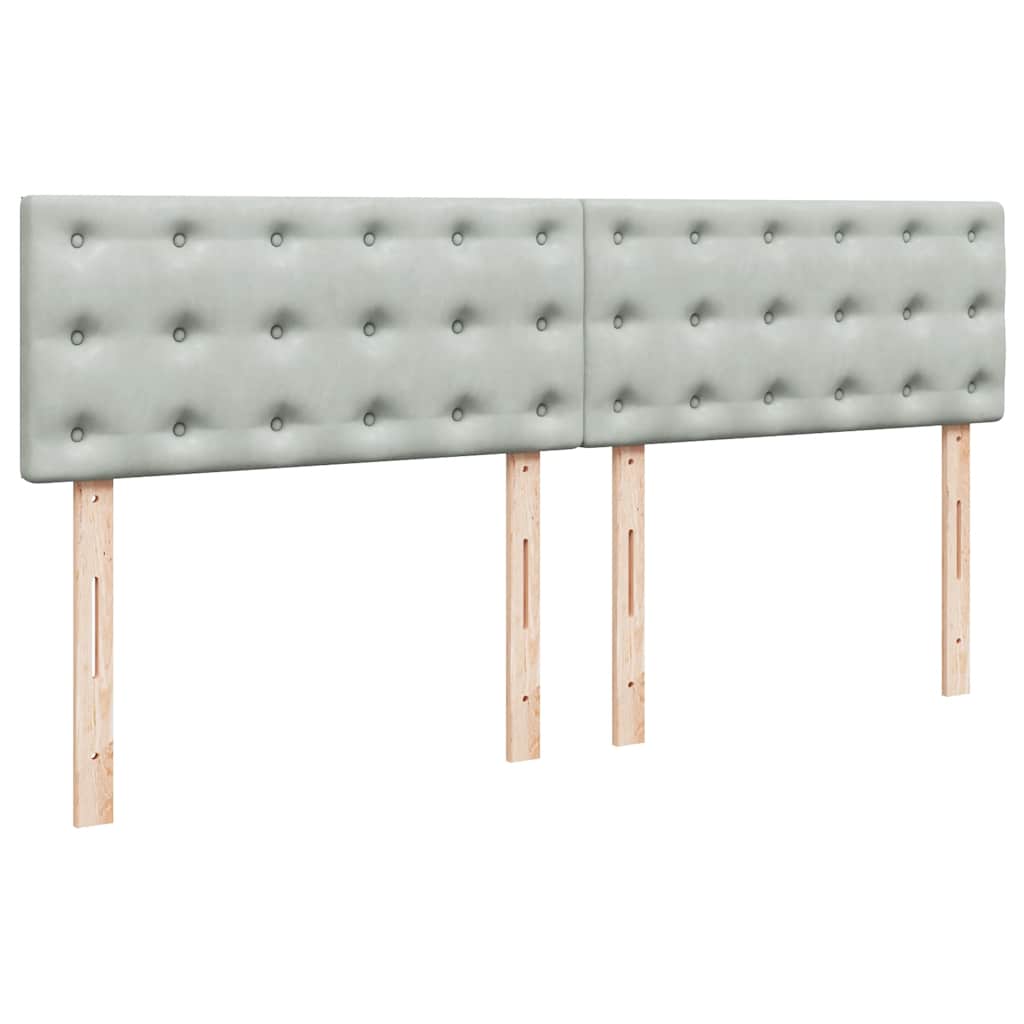 Κρεβάτι Boxspring με Στρώμα Ανοιχτό Γκρι 200x200 εκ. Βελούδινο - Pakobazaar
