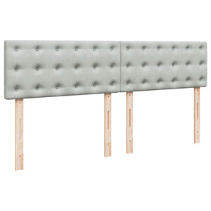 Κρεβάτι Boxspring με Στρώμα Ανοιχτό Γκρι 200x200 εκ. Βελούδινο - Pakobazaar