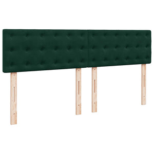 Κρεβάτι Boxspring με Στρώμα Σκούρο Πράσινο 200x200εκ. Βελούδινο
