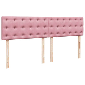 Κρεβάτι Boxspring με Στρώμα Ροζ 200x200 εκ. Βελούδινο - Pakobazaar