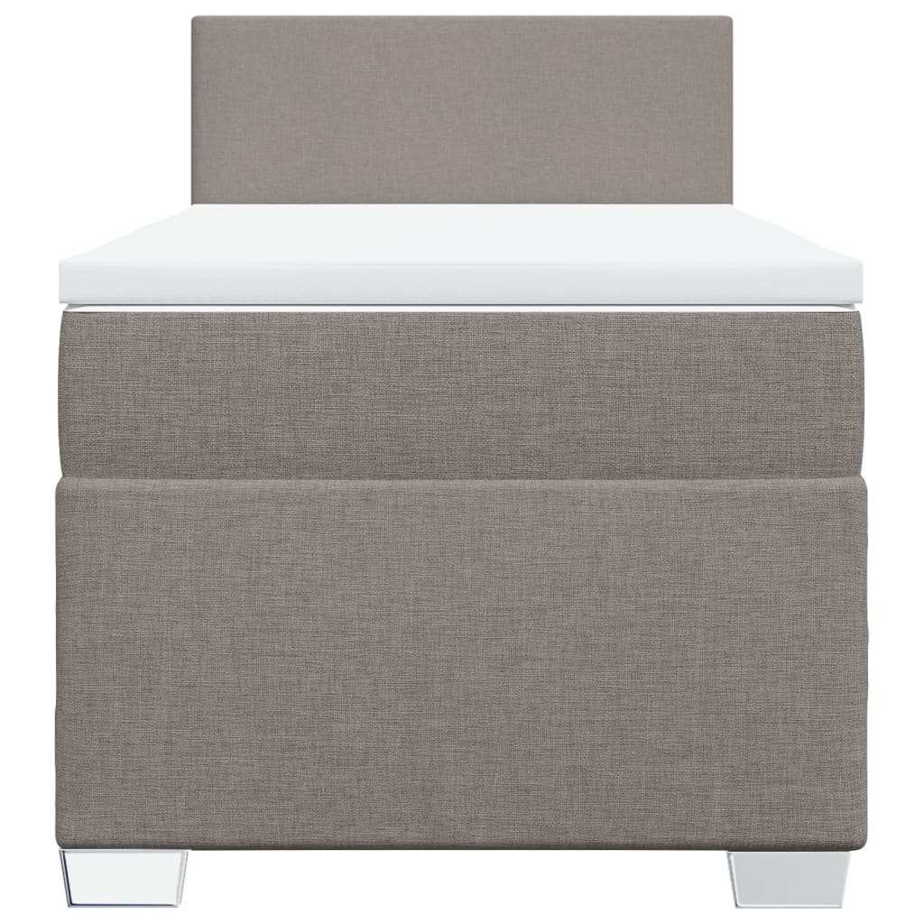 Κρεβάτι Boxspring με Στρώμα Taupe 80x200 εκ. Υφασμάτινο - Pakobazaar