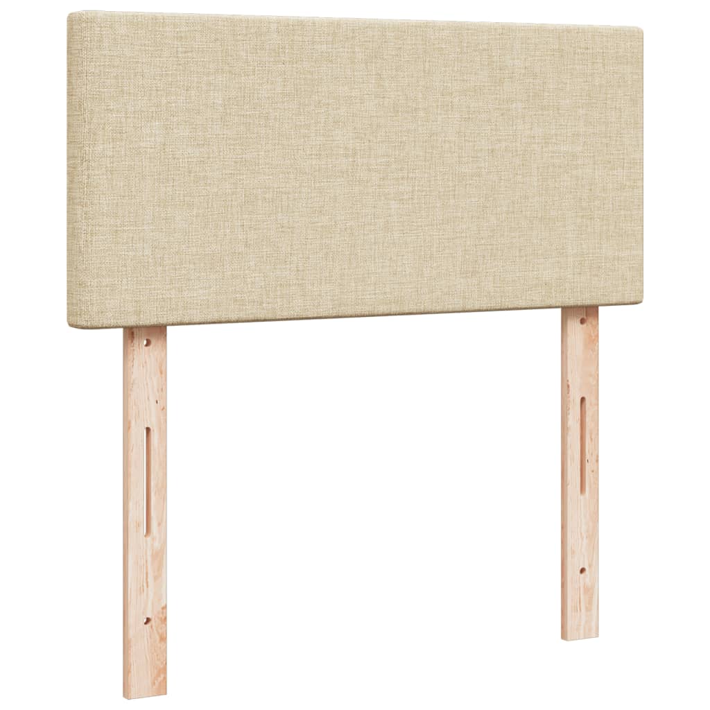 Κρεβάτι Boxspring με Στρώμα Κρεμ 80 x 200 εκ. Υφασμάτινο - Pakobazaar