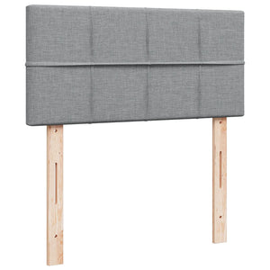 Κρεβάτι Boxspring με Στρώμα Ανοιχτό Γκρι 80x200 εκ. Υφασμάτινο - Pakobazaar