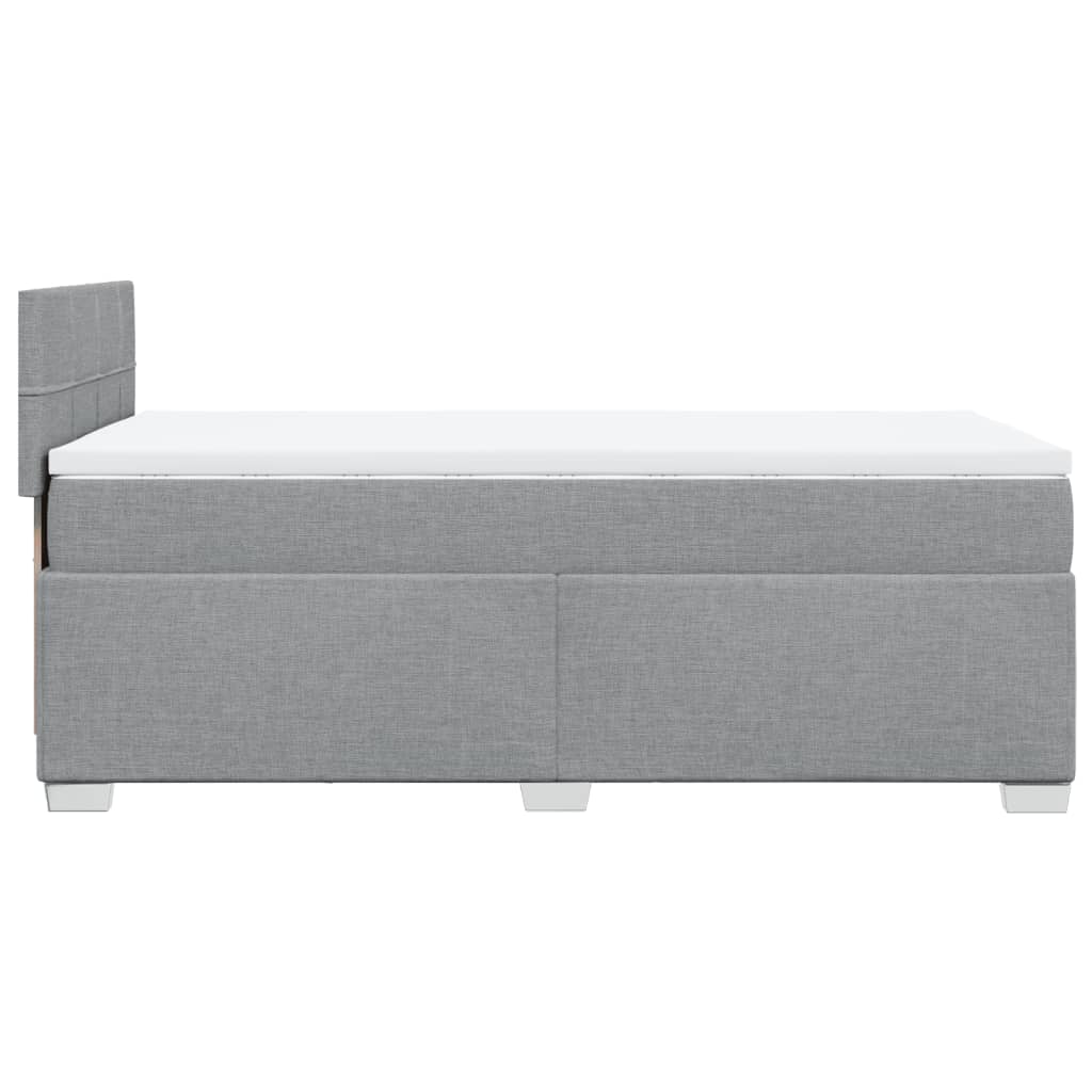 Κρεβάτι Boxspring με Στρώμα Ανοιχτό Γκρι 80x200 εκ. Υφασμάτινο - Pakobazaar