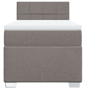 Κρεβάτι Boxspring με Στρώμα Taupe 80x200 εκ. Υφασμάτινο - Pakobazaar