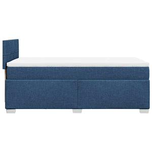 Κρεβάτι Boxspring με Στρώμα Μπλε 80x200 εκ. Υφασμάτινο - Pakobazaar