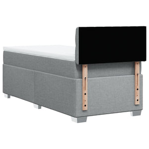 Κρεβάτι Boxspring με Στρώμα Ανοιχτό Γκρι 80x200 εκ. Υφασμάτινο - Pakobazaar
